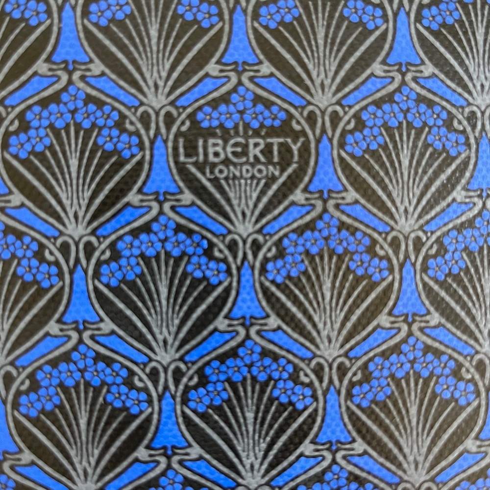 Liberty of London Black and Blue Clutch with Multicolor Paisley Initial - Picture 4 of 6
